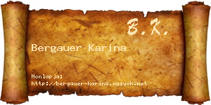 Bergauer Karina névjegykártya